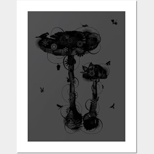 Amanita Muscaria b/w Posters and Art